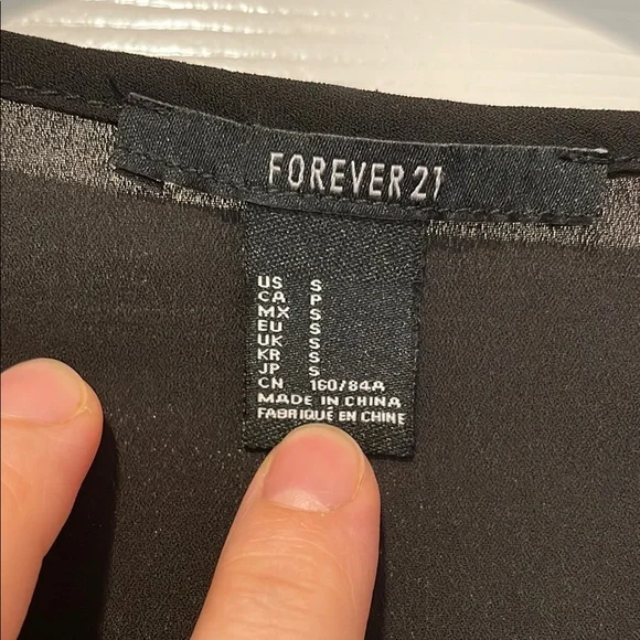 Forever 21 Womens Sheer Lace Top Small Y2K Whimsigoth Dark‎ Fairy Romantic Vamp - Picture 2 of 9